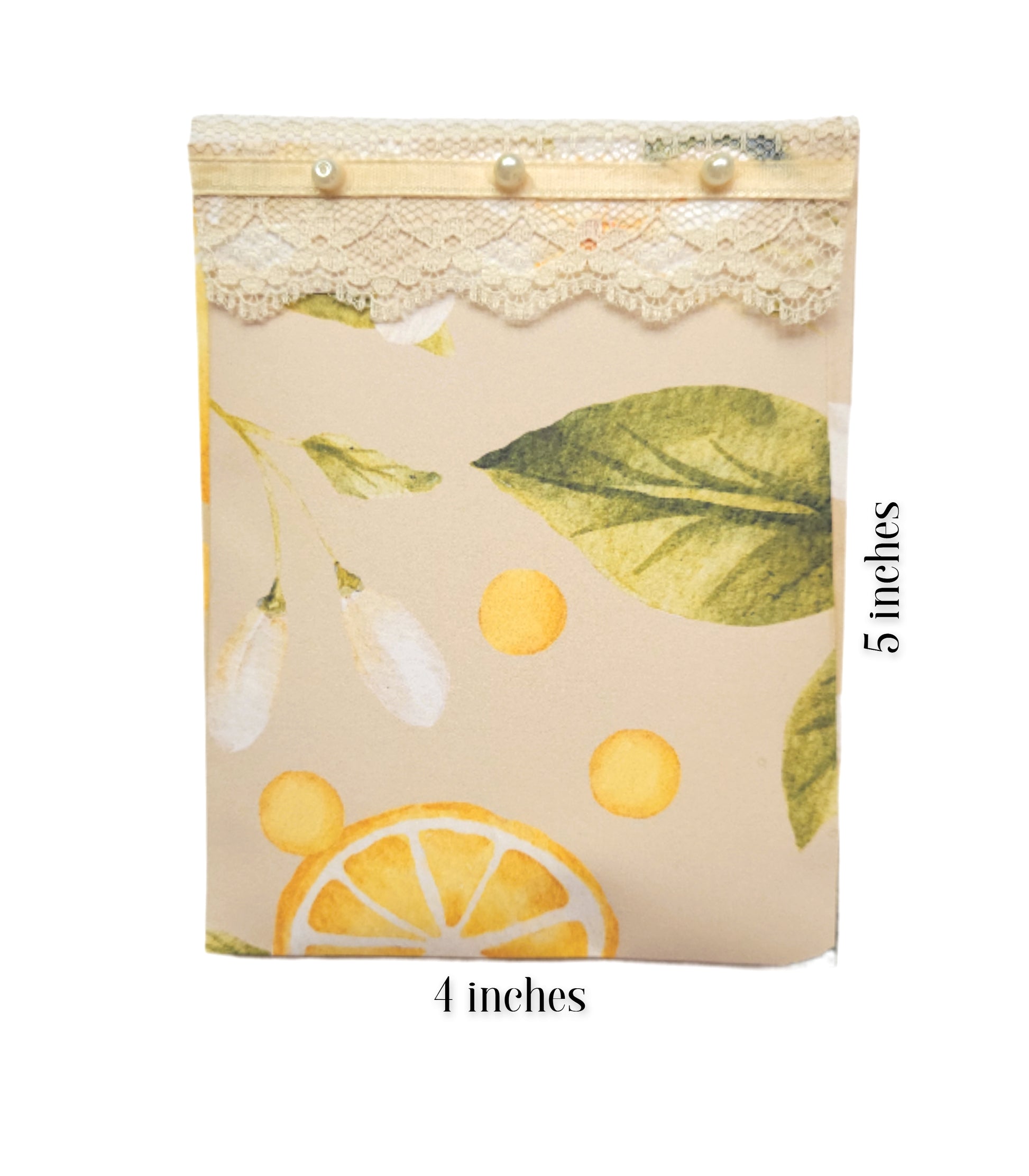 Pearls & Lace Lemongrass Scented Drawer, Closet & Car Sachets, Large Size 4" x 5", 3-Pack - Chic Brico