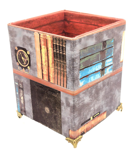 Fabric-Covered Pen Pencil Cosmetics Brushes Holder, Desktop Organizer, Vintage Victorian Library - Chic Brico