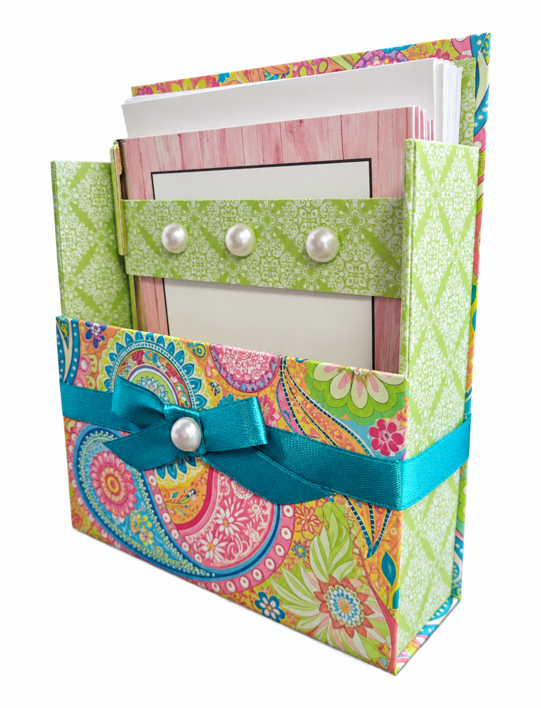 Paisley Paradise Boxed Stationery Set – 20 Notecards, 20 Envelopes & Gold Pen