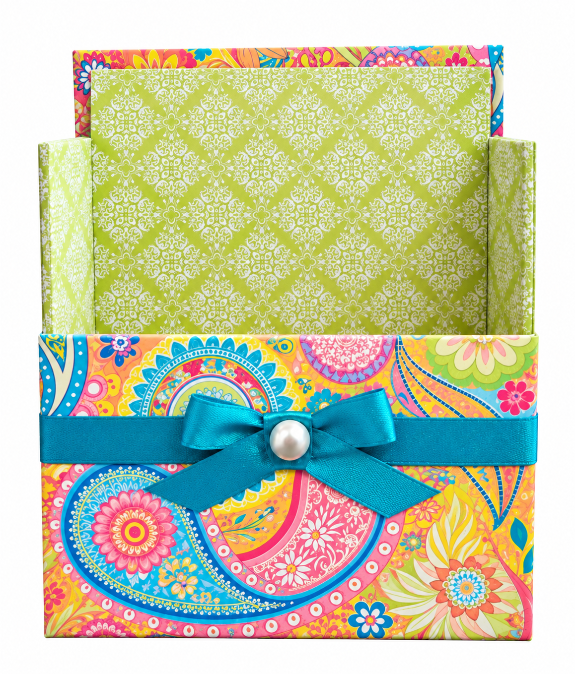 Paisley Paradise Boxed Stationery Set – 20 Notecards, 20 Envelopes & Gold Pen
