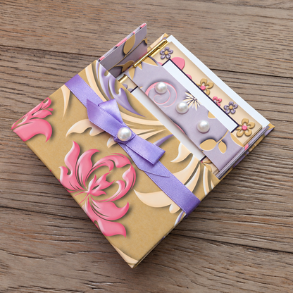 Lavender Whimsy Boxed Stationery Set – 20 Notecards, 20 Envelopes & Gold Pen