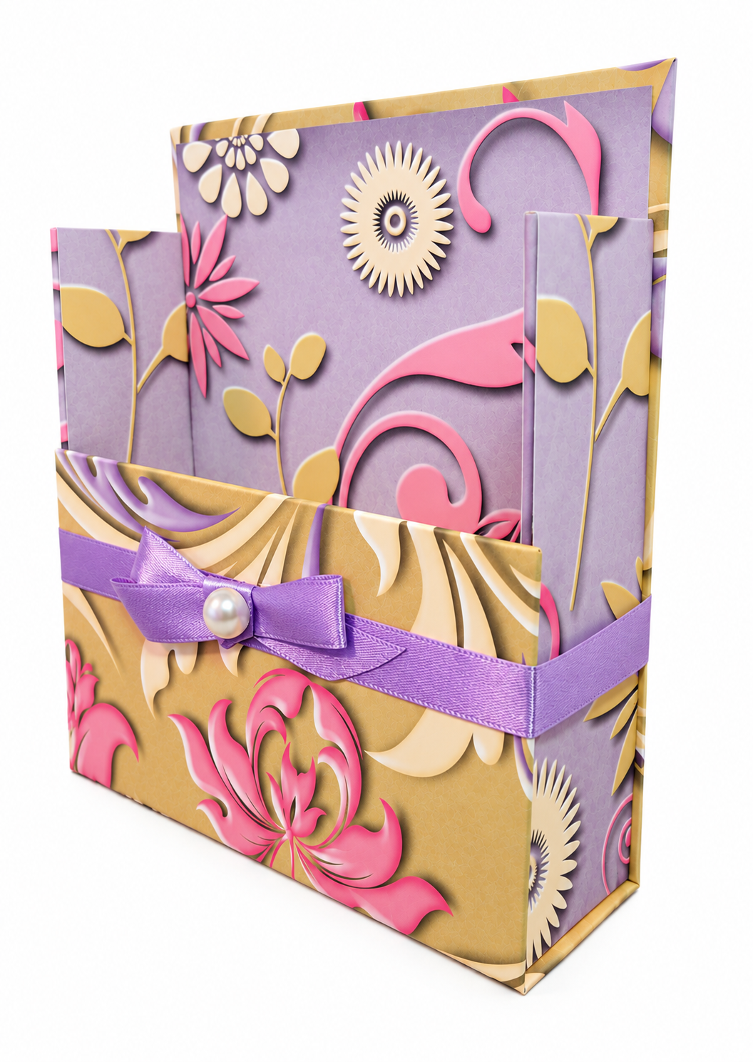 Lavender Whimsy Boxed Stationery Set – 20 Notecards, 20 Envelopes & Gold Pen
