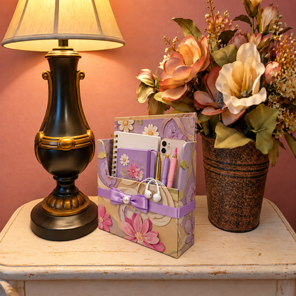 Lavender Whimsy Boxed Stationery Set – 20 Notecards, 20 Envelopes & Gold Pen