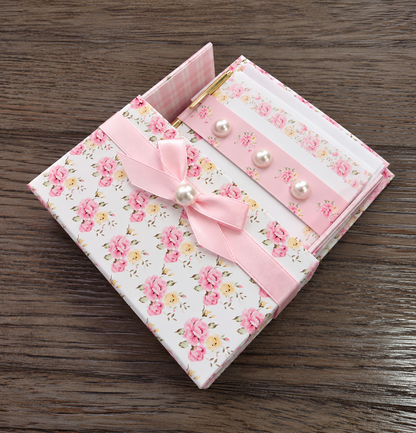 Pink & Yellow Posies Boxed Stationery Set – 20 Notecards, 20 Envelopes & Gold Pen