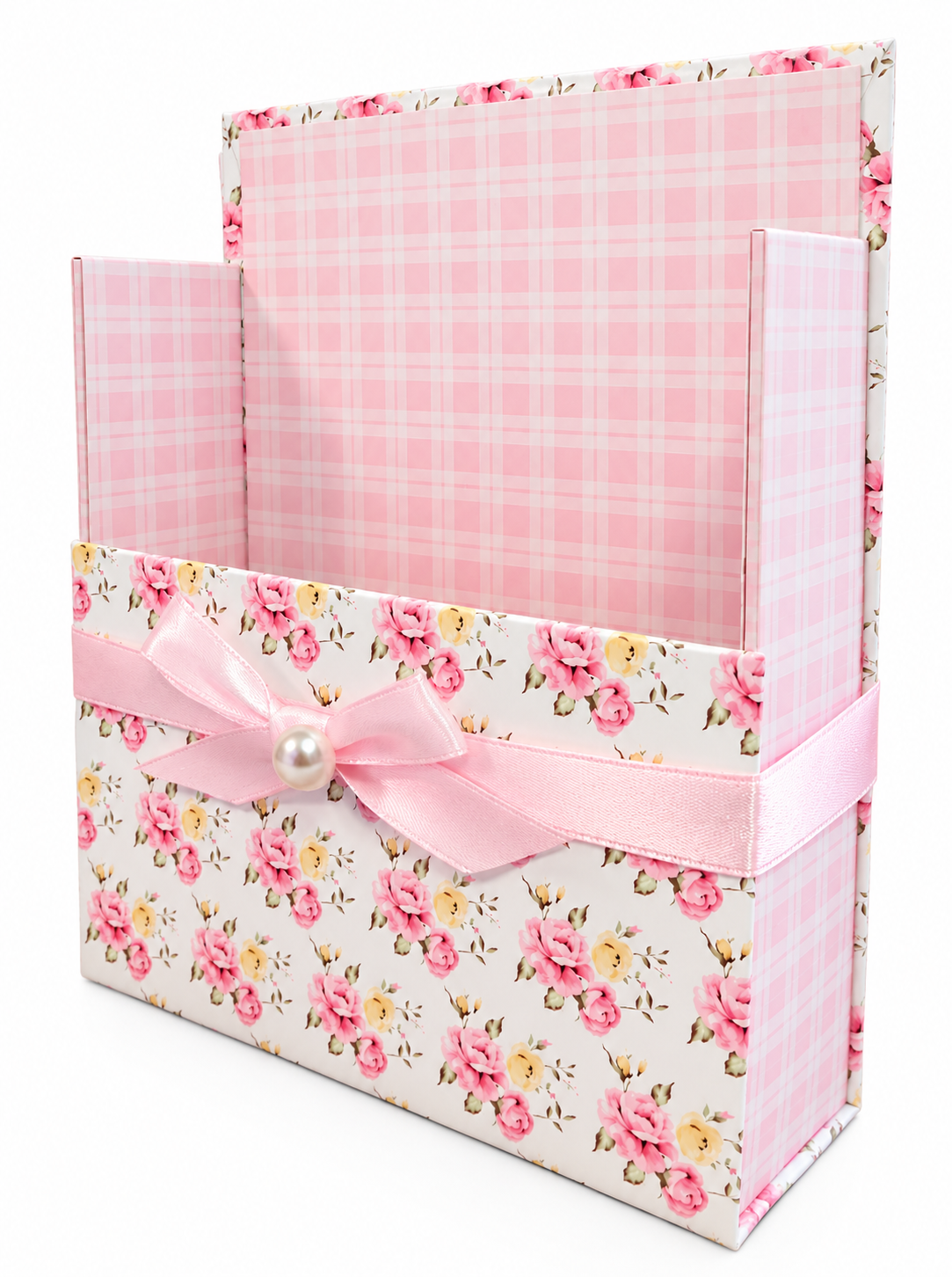 Pink & Yellow Posies Boxed Stationery Set – 20 Notecards, 20 Envelopes & Gold Pen