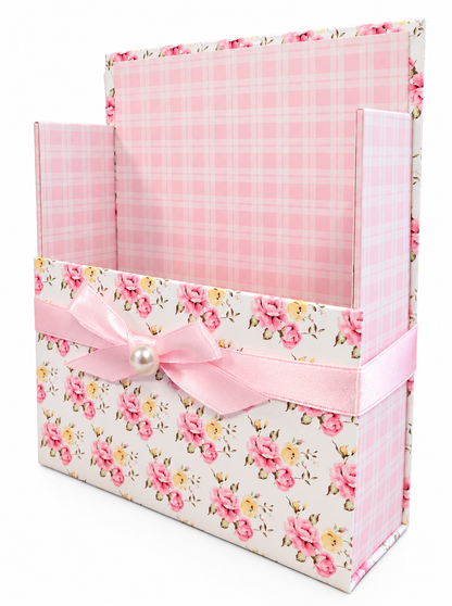 Pink & Yellow Posies Boxed Stationery Set – 20 Notecards, 20 Envelopes & Gold Pen