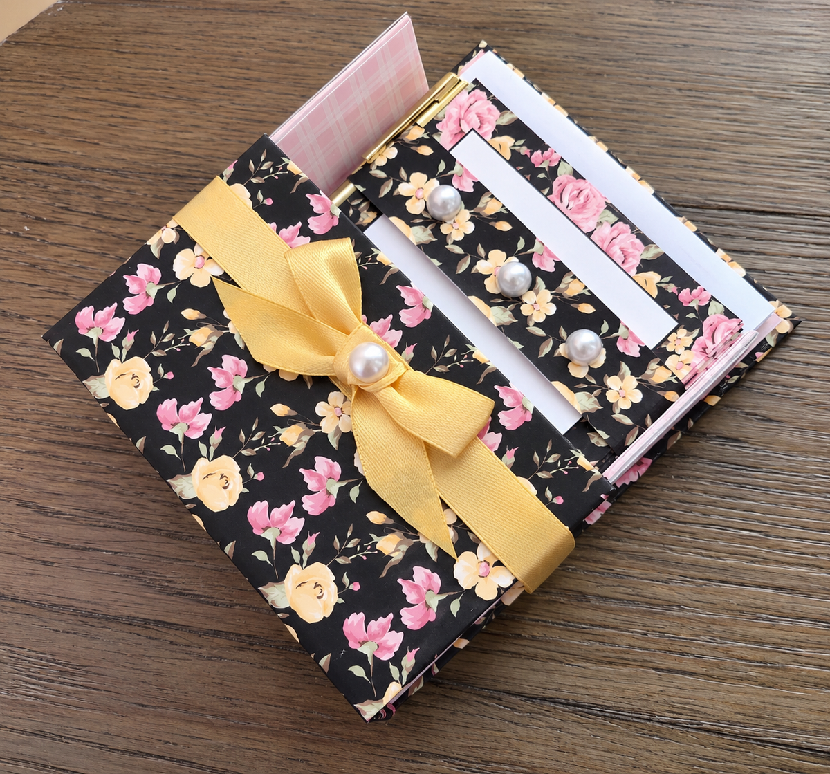 Midnight Rose Garden Boxed Stationery Set – 20 Notecards, 20 Envelopes & Gold Pen - Chic Brico