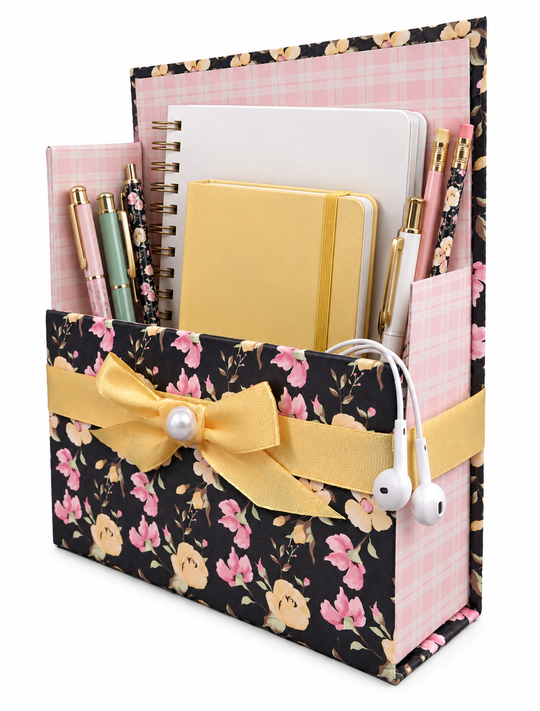 Midnight Rose Garden Boxed Stationery Set – 20 Notecards, 20 Envelopes & Gold Pen - Chic Brico