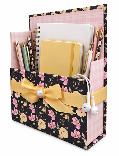 Midnight Rose Garden Boxed Stationery Set – 20 Notecards, 20 Envelopes & Gold Pen - Chic Brico