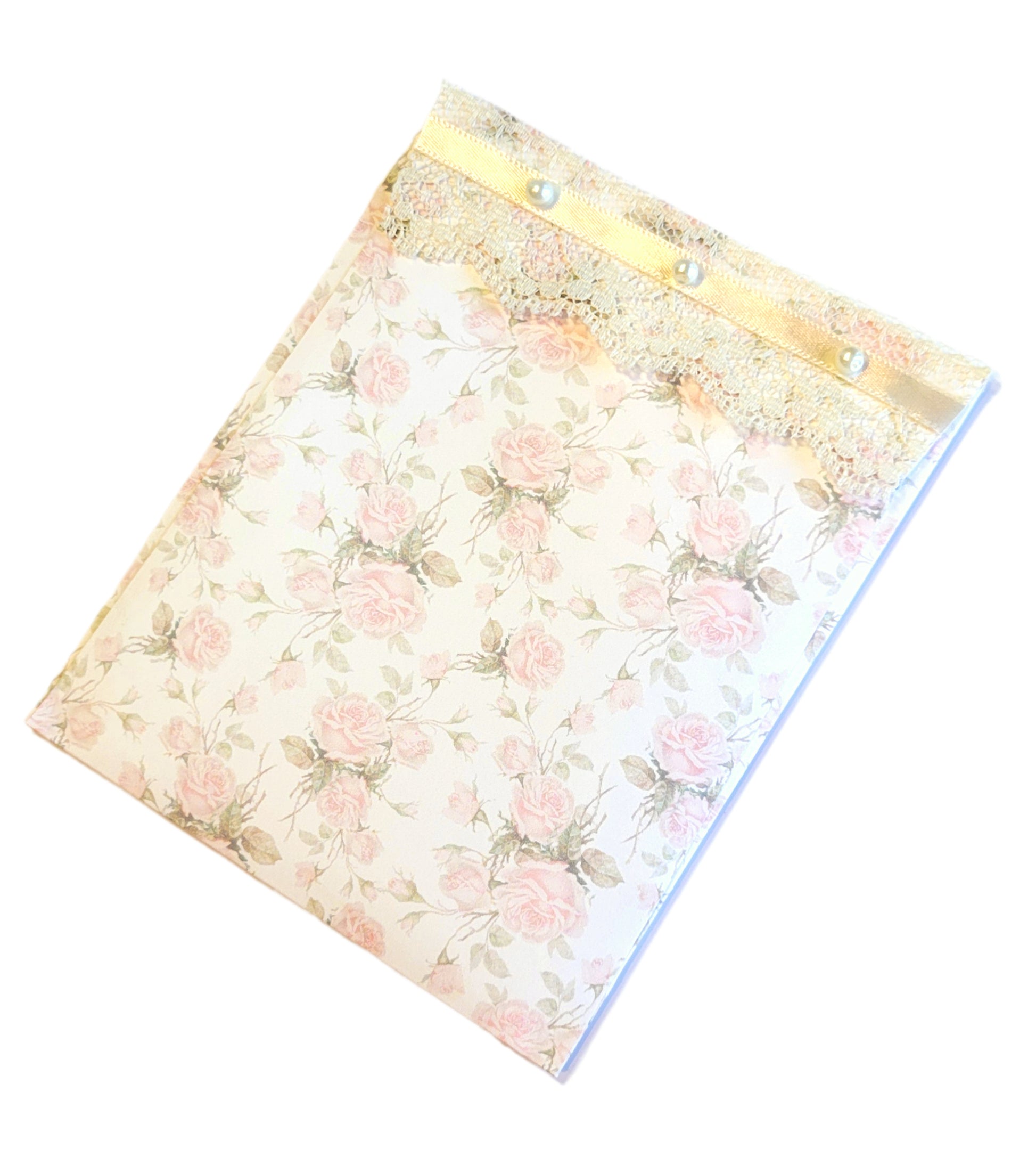 Pearls & Lace Rose Petal Scented Drawer, Closet & Car Sachets, Large Size 4" x 5", 3-Pack - Chic Brico