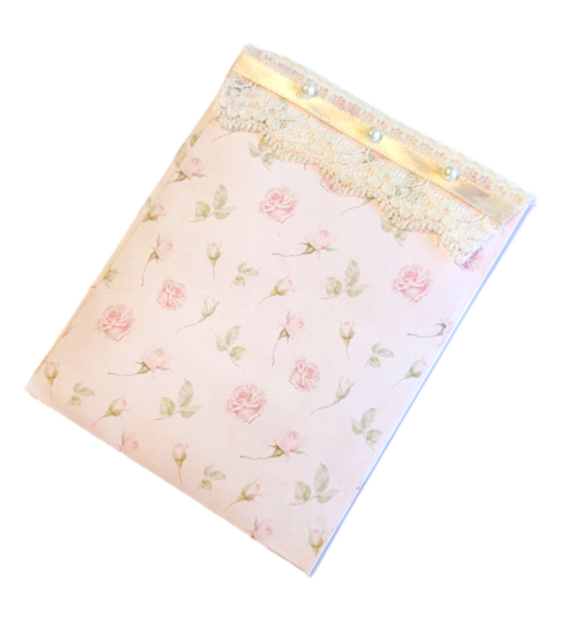 Pearls & Lace Rose Petal Scented Drawer, Closet & Car Sachets, Large Size 4" x 5", 3-Pack - Chic Brico