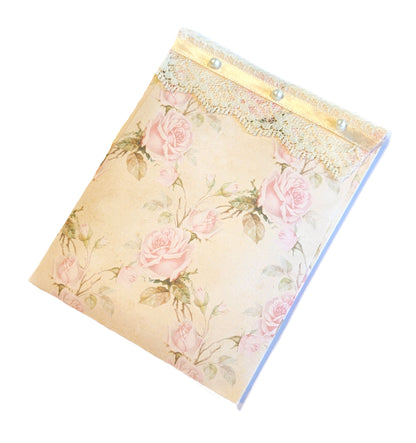 Pearls & Lace Rose Petal Scented Drawer, Closet & Car Sachets, Large Size 4" x 5", 3-Pack - Chic Brico