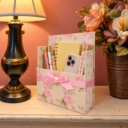 Shabby Chic Roses Boxed Stationery Set – 20 Notecards, 20 Envelopes & Gold Pen