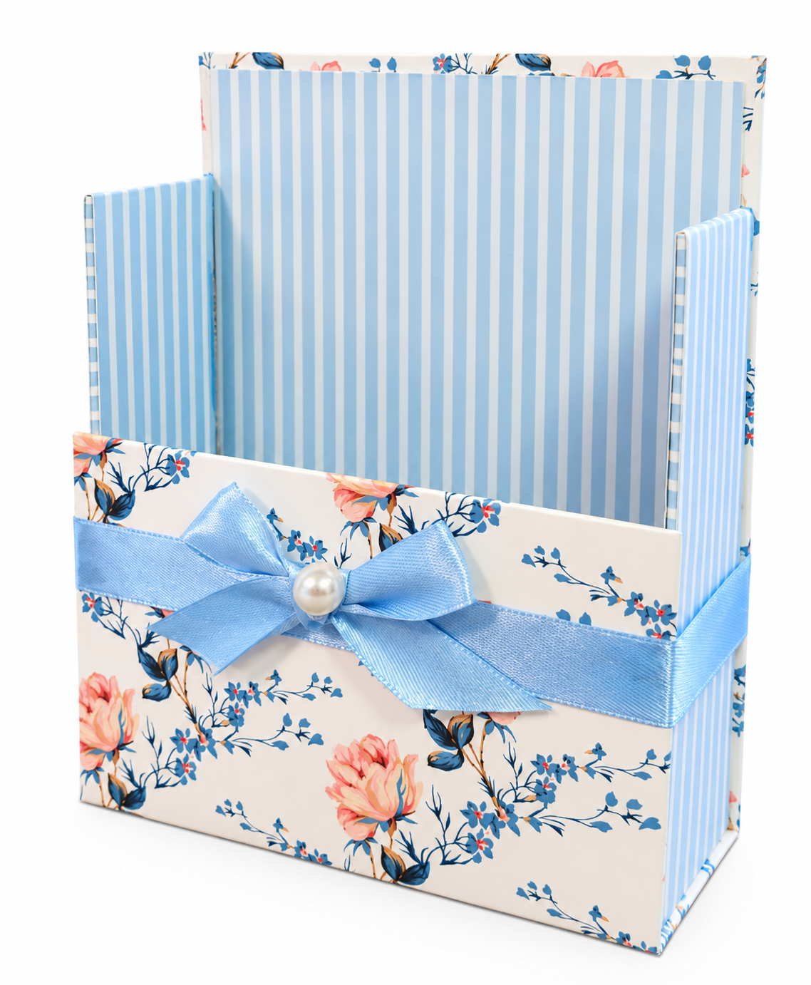 Bluebell & Blush Boxed Stationery Set – 20 Notecards, 20 Envelopes & Gold Pen - Chic Brico