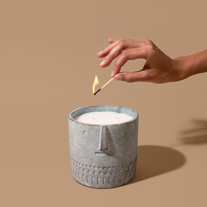 Lemonberry Morning Stone Face Candle 27oz - Chic Brico