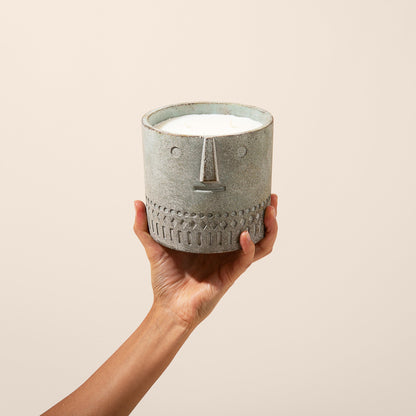 Lemonberry Morning Stone Face Candle 27oz - Chic Brico