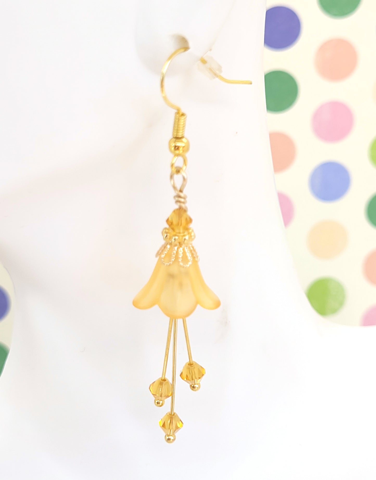 Yellow Bell Flower Earrings - Chic Brico