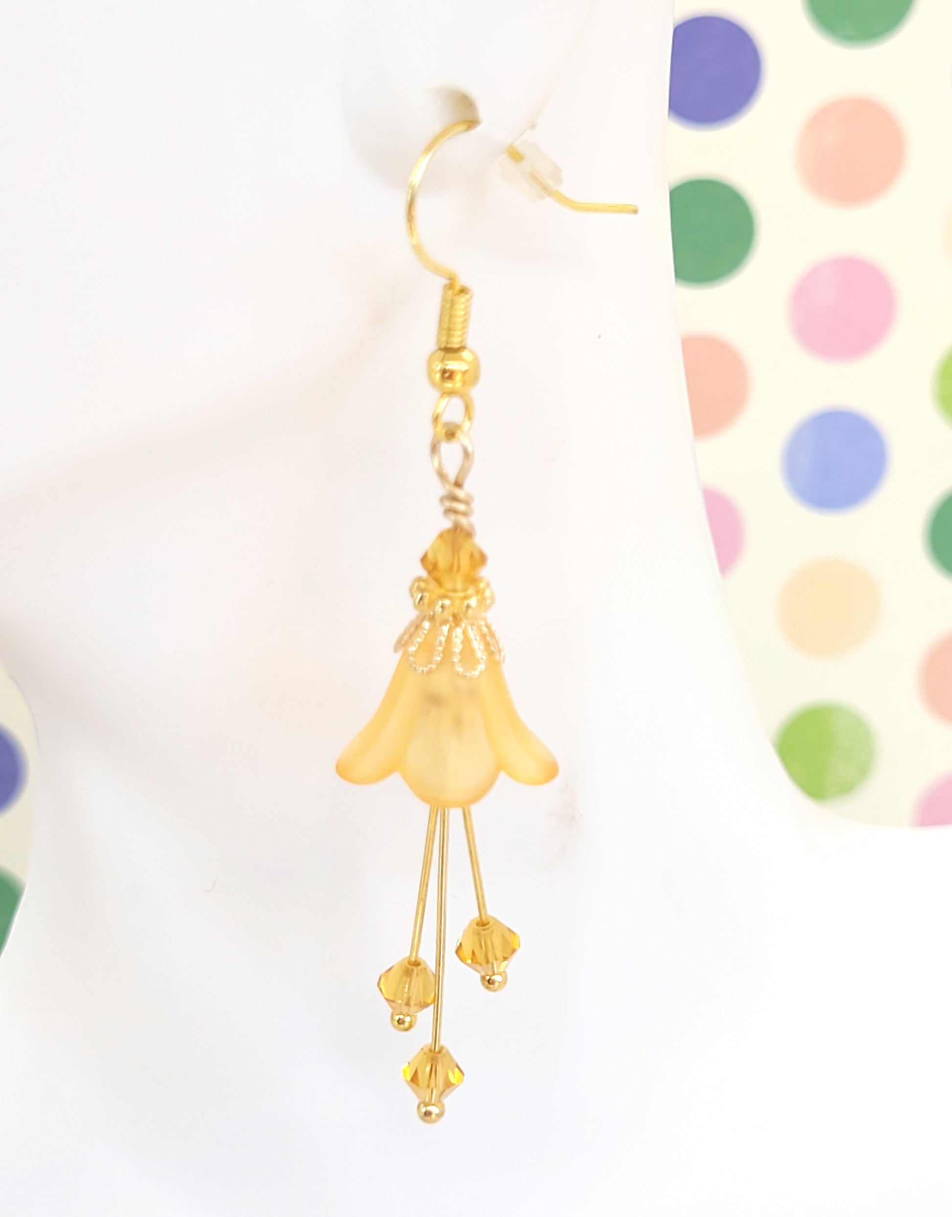 Yellow Bell Flower Earrings - Chic Brico