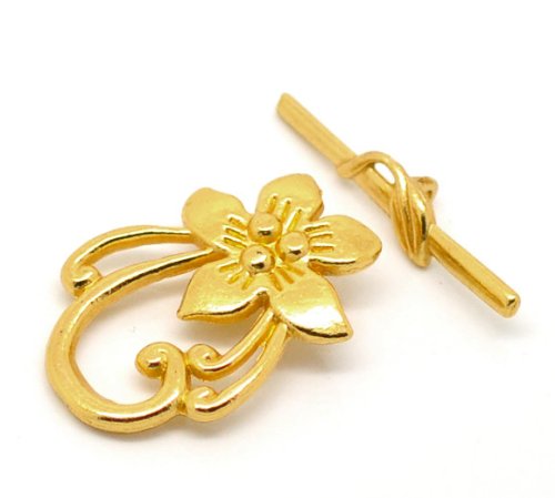 JGFinds Lily Flower Bracelet Toggle Clasps - 10 Sets of Gold Tone DIY Jewelry Making Crafts - Chic Brico