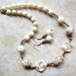Ivory, Lilac and Gold Paisley Bead Necklace - Chic Brico