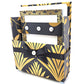 42-Pc Stationery For Him Gift Box Set w/Reusable Desktop Organizer Box and Gold Pen - Black & Gold Geometric - Chic Brico