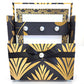 42-Pc Stationery For Him Gift Box Set w/Reusable Desktop Organizer Box and Gold Pen - Black & Gold Geometric - Chic Brico