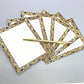 42-Pc Stationery For Him Gift Box Set w/Reusable Desktop Organizer Box and Gold Pen - Black & Gold Geometric - Chic Brico