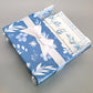 42-Pc Stationery Gift Box Set w/Reusable Desktop Organizer Box and Gold Pen - Blue and White Leaves, Petals & Fronds - Chic Brico