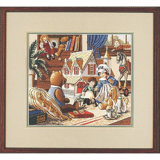 DOLL HOUSE Tea Party Cross Stitch Kit - New & Sealed - Chic Brico