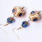 Blue and Ivory Lampwork Earrings, Blue Crystal and Ivory Earrings - Chic Brico