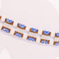 Blue, White & Antique Gold Block Link Bracelet - Chic Brico