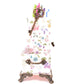 Spring Flowers Bouquet Desktop Organizer for Pens and Clips w/Antique Key Accent - Chic Brico