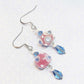 Pink, Baby Blue & White Lampwork Earrings - Chic Brico