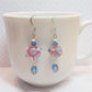 Pink, Baby Blue & White Lampwork Earrings - Chic Brico