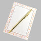 42-Pc Stationery Gift Box Set w/Reusable Desktop Organizer Box and Gold Pen - Pink Magnolias - Chic Brico