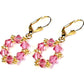 Birthstone Colors Hoop Earrings made with Swarovski Crystals, Rose Pink - Chic Brico