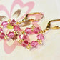 Birthstone Colors Hoop Earrings made with Swarovski Crystals, Rose Pink - Chic Brico
