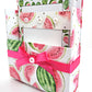 42-Pc Stationery Gift Box Set w/Reusable Desktop Organizer Box and Gold Pen - Fresh Red Watermelon - Chic Brico
