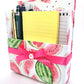 42-Pc Stationery Gift Box Set w/Reusable Desktop Organizer Box and Gold Pen - Fresh Red Watermelon - Chic Brico