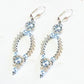 Light Blue Pearl and Silver Oval Hoop Earrings made with Swarovski Pearls - Chic Brico