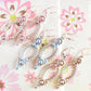 Powder Almond and Silver Oval Hoop Earrings made with Swarovski Pearls - Chic Brico