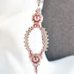 Powder Pink and Silver Oval Hoop Earrings made with Swarovski Pearls - Chic Brico